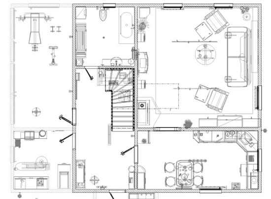 Подробный план первого этажа
